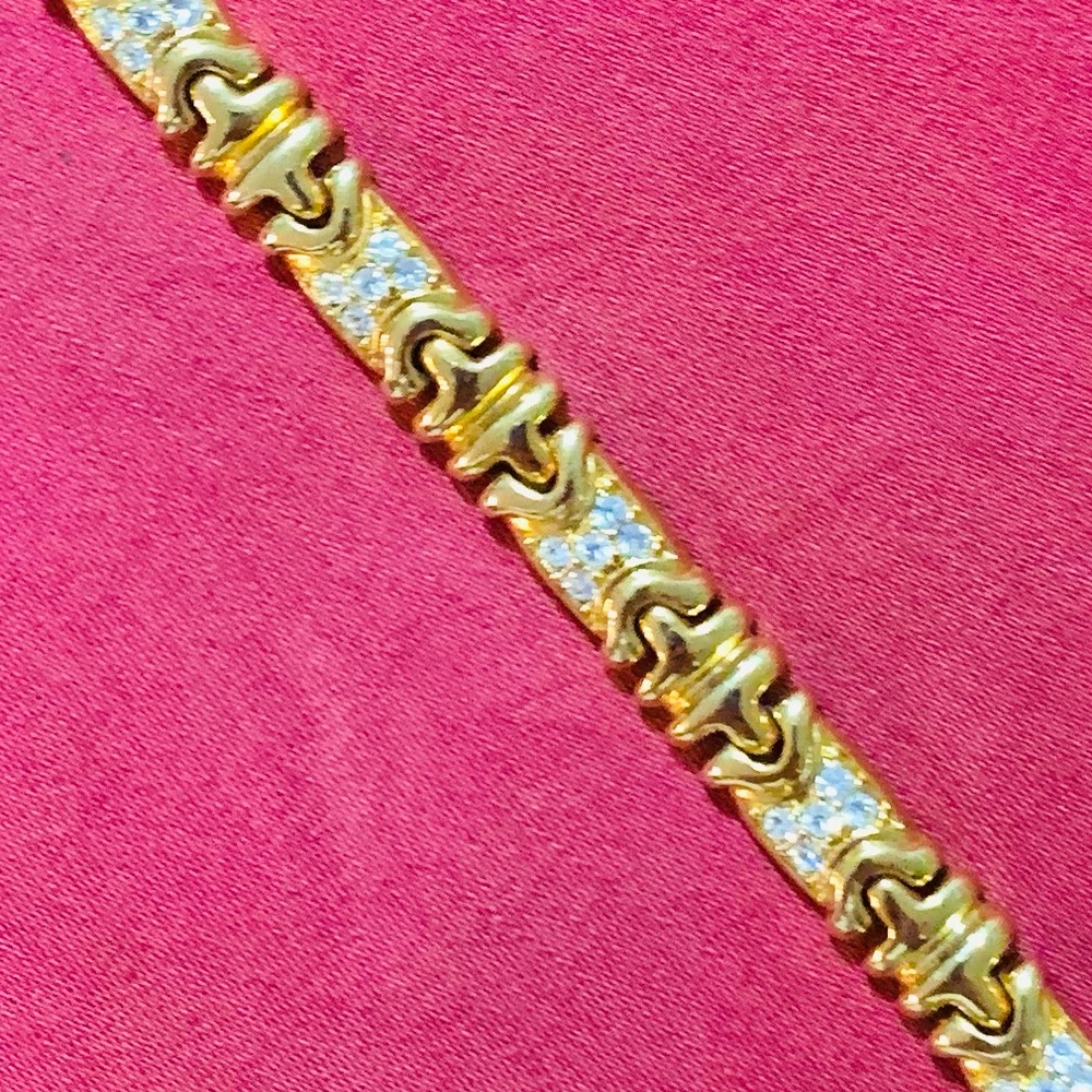Joan Rivers Gold Tone & Crystal, 7” Bracelet